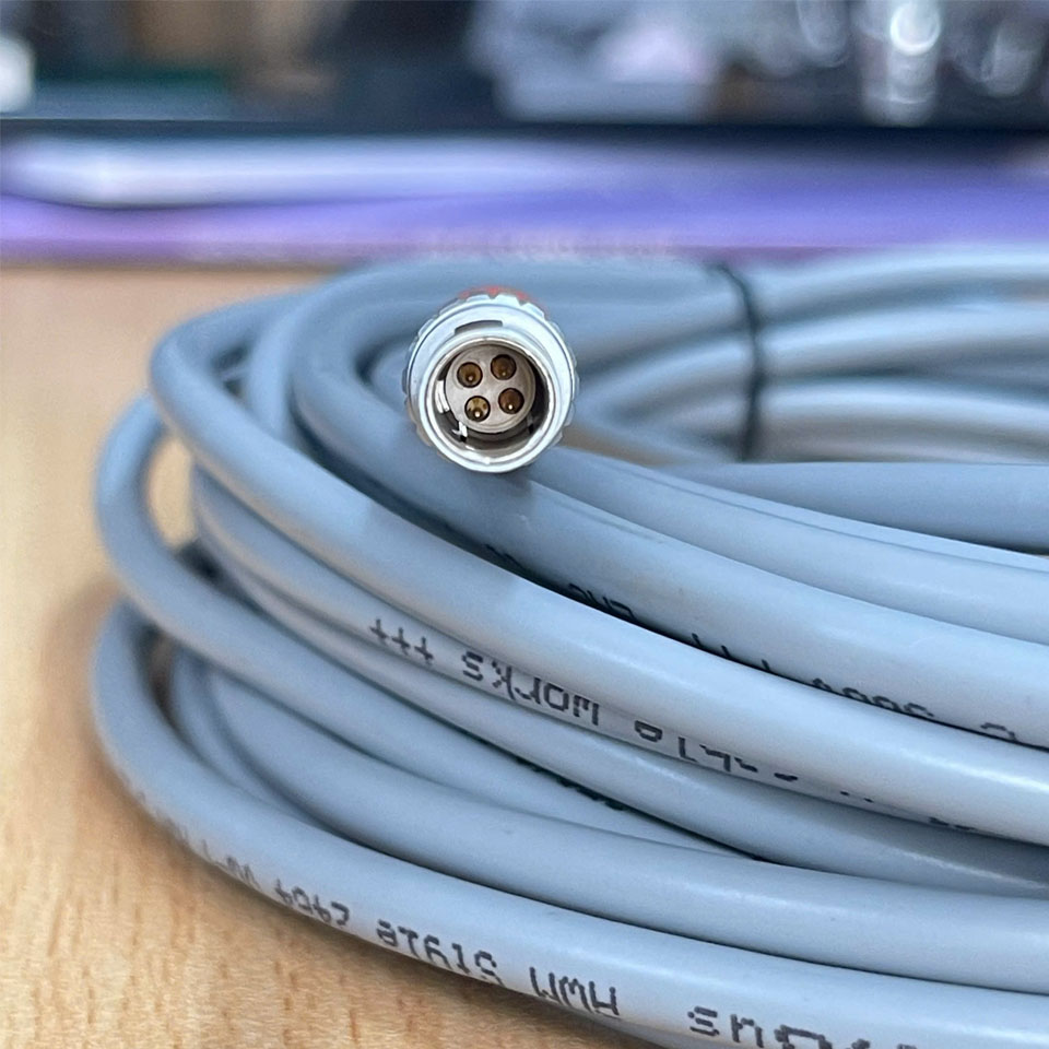 Cáp AISG Connector M16 7 Pin Male A-coded to LEMO 4 Pin Male Dài 7M Connection Cable