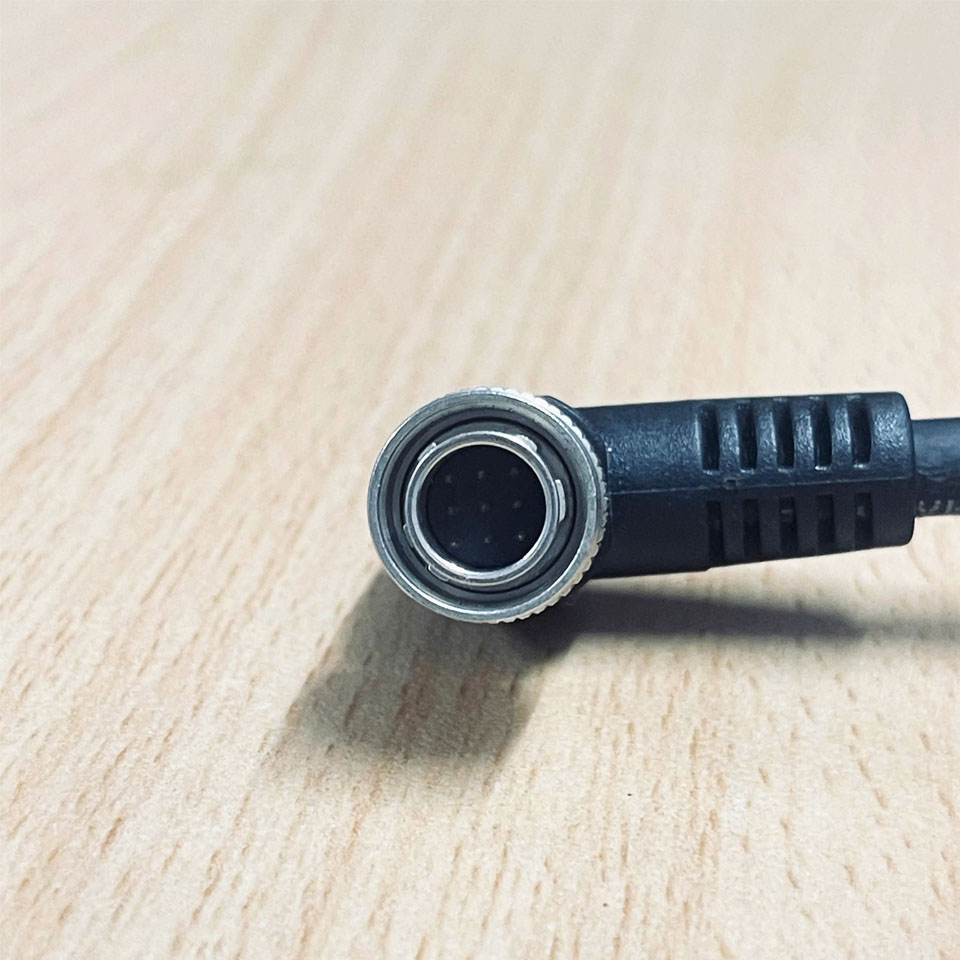 Cáp Hirose HR10-10R-9P Male Right Angle to RS232 DB9 Female + DC Power Supply Dài 5M For Industrial Cable Management Motion Controller