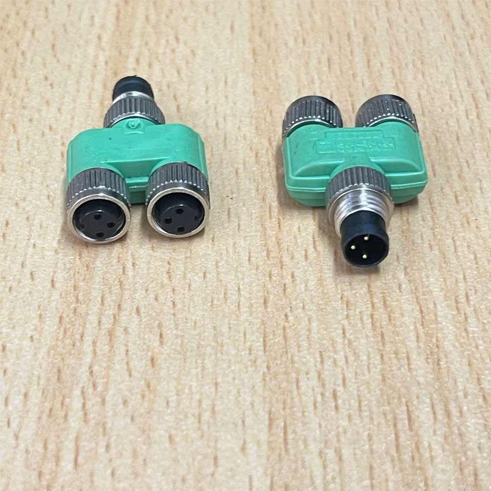 Đầu Nối Chữ Y PHOENIX CONTACT A Code M8 3 Pin M8 Y Splitter Coding A Coded 3 Pin Male to 2xFemale Screw Locking Circular Connectors