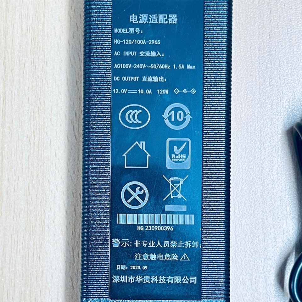 Bộ Chuyển Đổi Nguồn Adapter 12V 10A HG-120/100A-296S Jack Cắm DC Connector Size 5.5mm x 2.1mm Dùng Cho Bộ Chia USB Hub 16 Ports USB 3.0 SSK SHU1600