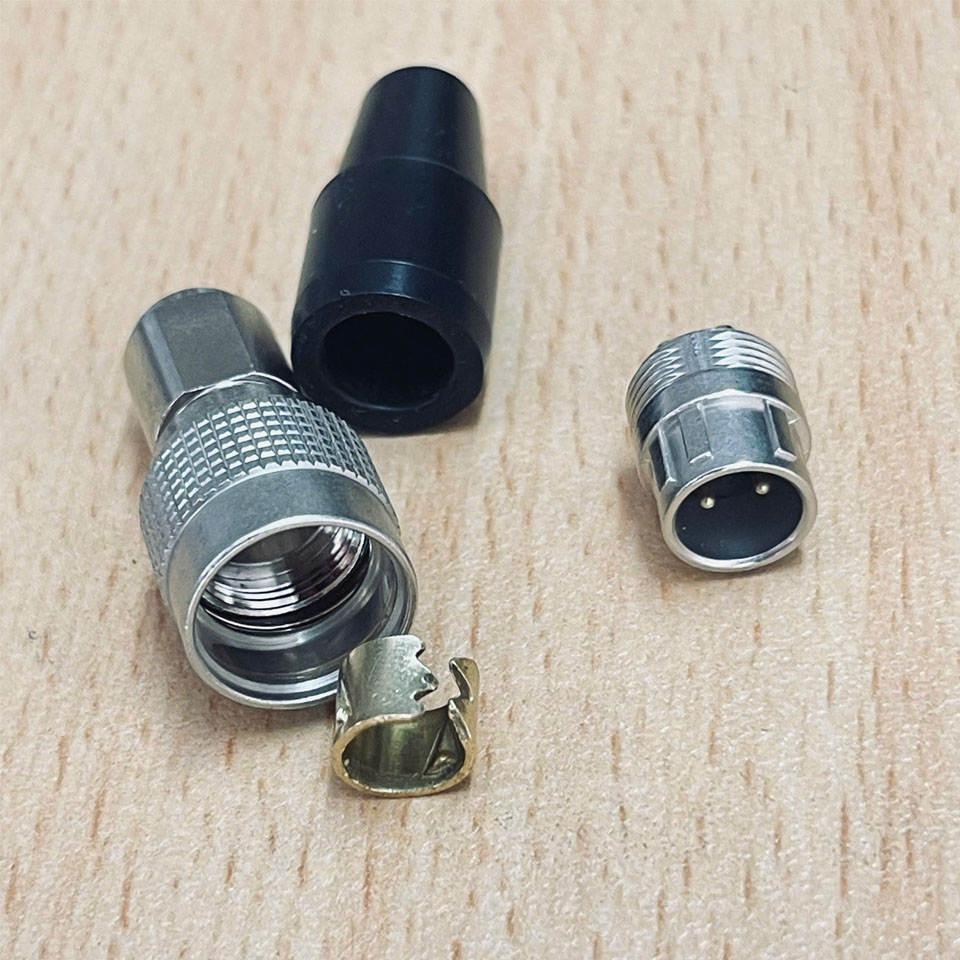 Rắc Hàn Hirose Jack Connector HR10A-7P-2P(73) 2 Pin Male Push-Pull Mini Cable 2A 140VDC IP67 For Camera