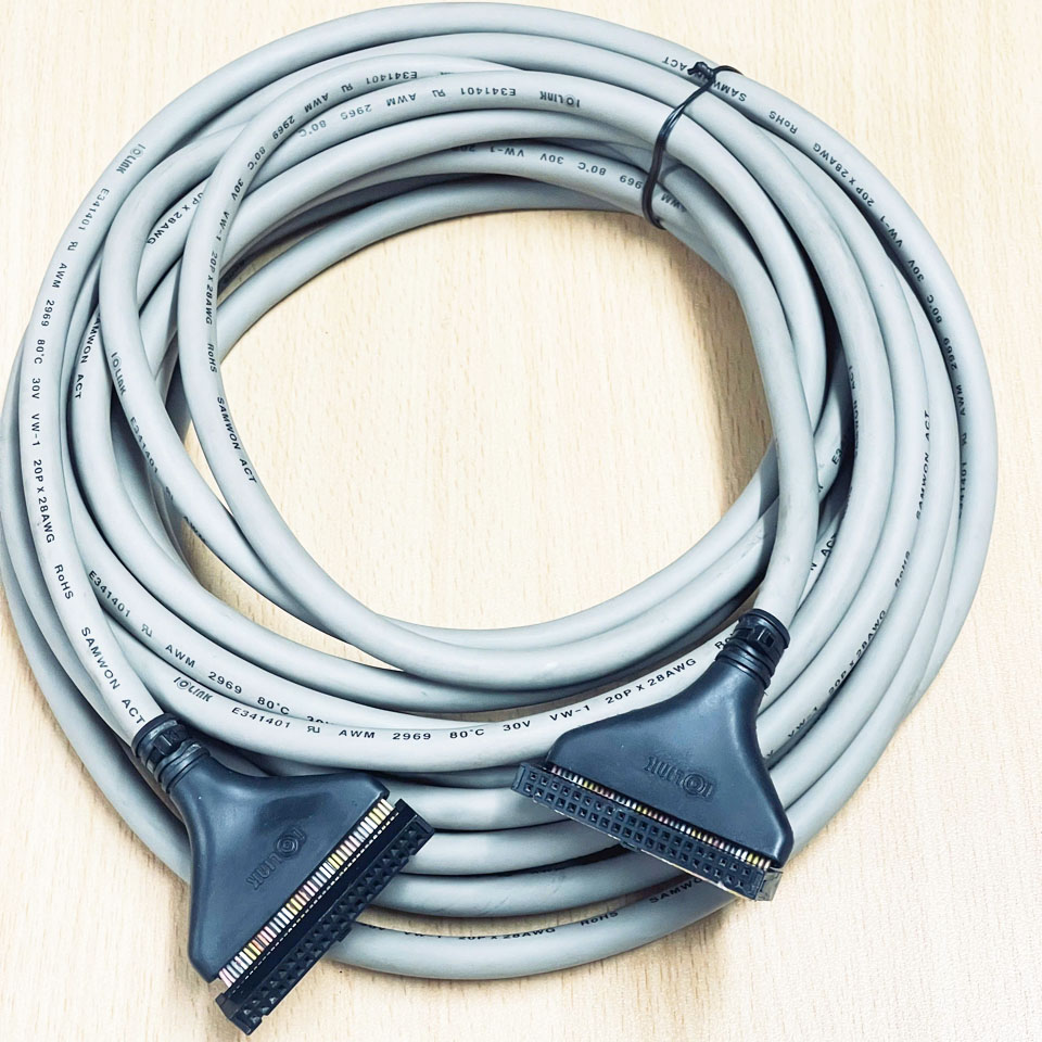 Cáp I/0 IOLINK C40HF-100PB-1 Dài 10M SAMWON ACT Module Signal Cable Connector IDC 40 Pin Female to Female For PLC Mitsubishi Q Series