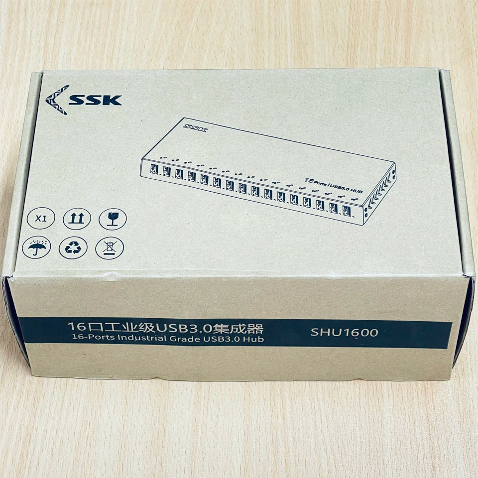 Bộ Chia USB Hub 16 Ports USB 3.0 SSK SHU1600 With Individual Switches and 12V 10A Power Adapter USB Extension