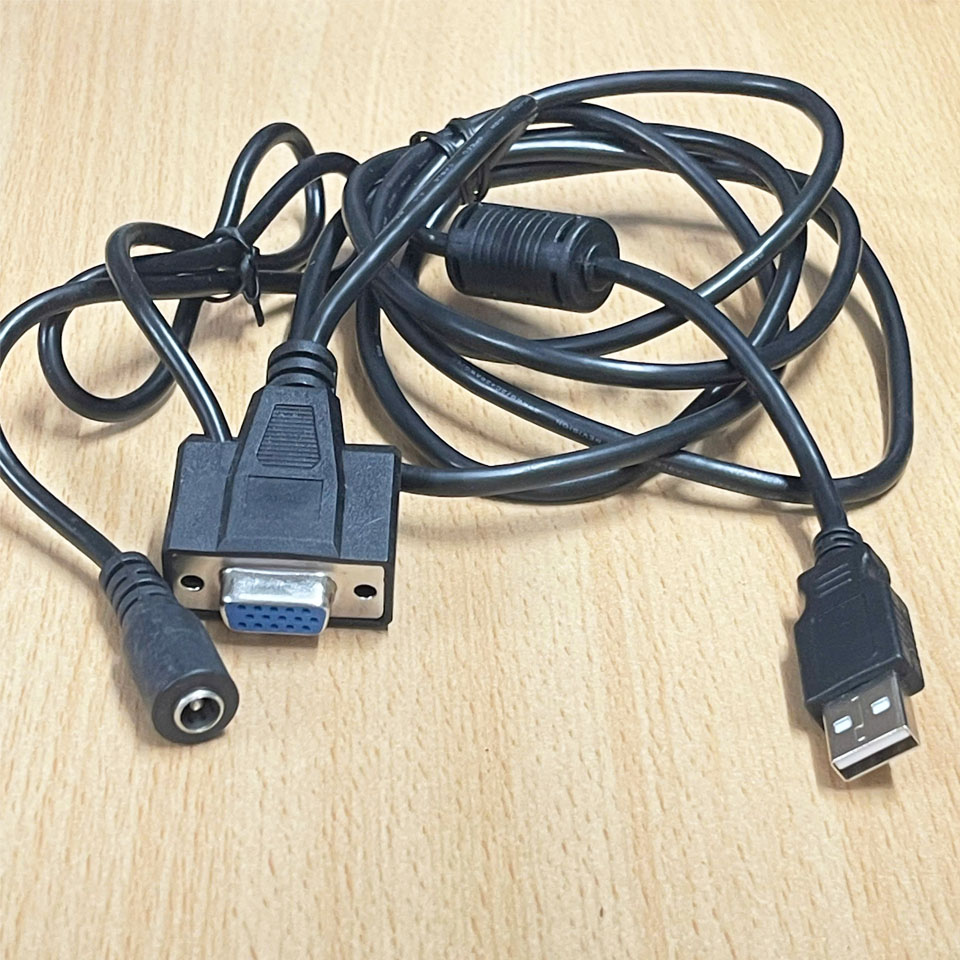 Cáp DM100-USB-000 Dài 1.8M Cable USB to DB15 HD VGA Female + DC Power Connector For Cognex DataMan DM50 DM60 DM70 DM150 DM-150S Barcode Reader