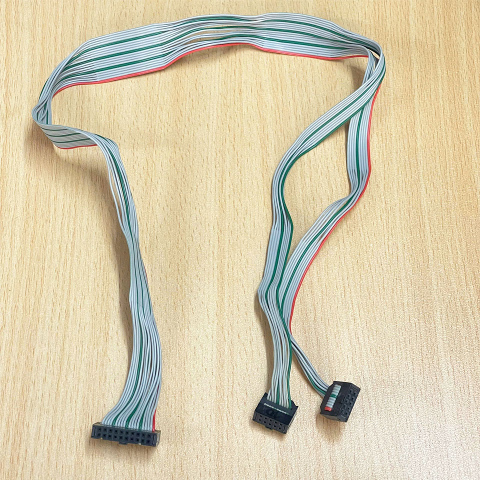 Cáp Bẹ Nhiều Màu Kết Nối Module Mitsubishi MELSEC-F Series FX3UC-64MT/D Flat Ribbon Cable IDC 20 Pin 2.54mm to Y Splitter 2 IDC Flat Ribbon 10 Pin Length 0.7M