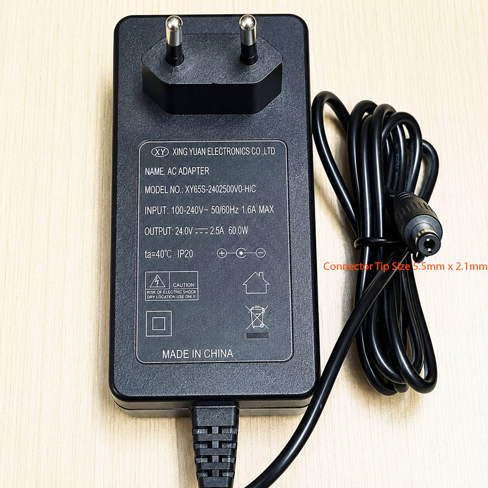 Adapter 24V 2.5A 60W XING YUAN XY65S-240250VQ-EW Chân Cắm Connector Size 5.5mm x 2.1mm Dùng Cho Máy In Nhãn Nhiệt LIIUU POS-9220