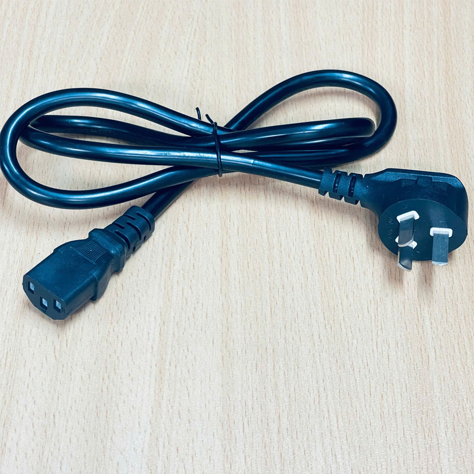 Dây Nguồn Australia & China Chuẩn 3 Chân Chéo Tam Giác AC Power Cord GB2099 to C13 10A 250V 18AWG 3x1.0mm² OD 7.3mm Length 1M