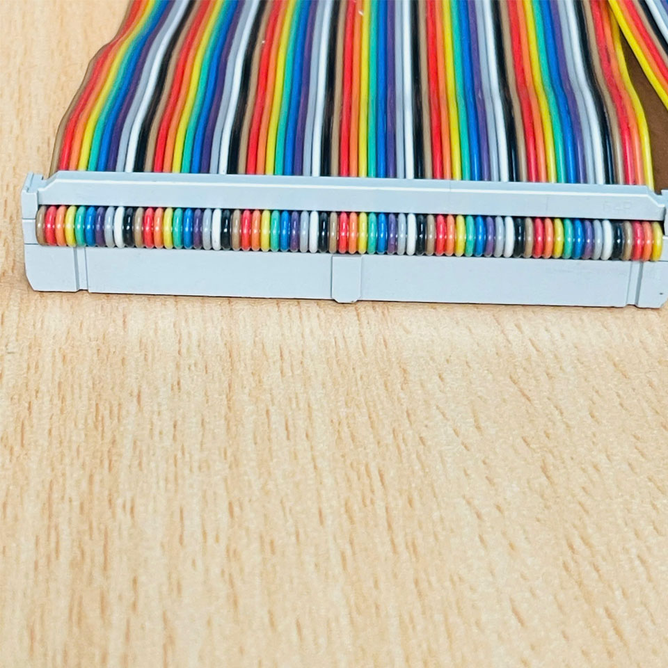 Cáp Bẹ Nhiều Màu Cầu Vồng IDC 64 Pin 2.54mm Pitch 2x32P 64 Wire Female to Female Flat Ribbon Data Rainbow Color Cable Connector Type A Dài 0.5M
