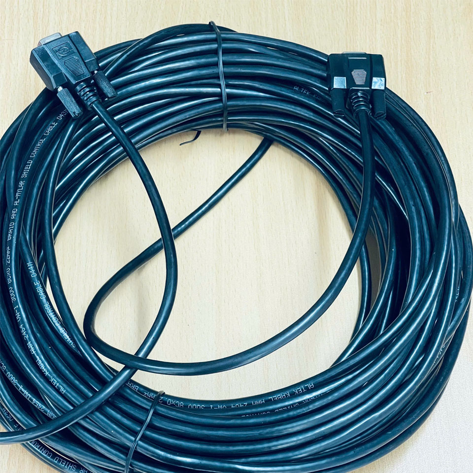 Cáp RS-232C Serial Communication Data DB9 Female to DB9 Female Null Modem Crossover Dài 15M Shielded Cable  Color Black For BECKMAN COULTER DxC 700AU Số Hóa Dữ Liệu RS232 Thiết Bị Công Nghiệp,Thiết Bị Y Tế.