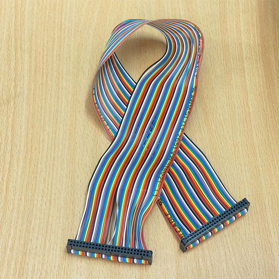 Cáp Bẹ Nhiều Màu IDC 50 Pin Female to Female 2.54mm Pitch Wire Flat Rainbow Ribbon Cable Pitch 1.27mm Dài 0.5M For PCB HMI Panel CMC CNC PLC SCSI Drive Extension Cable Connector Type A