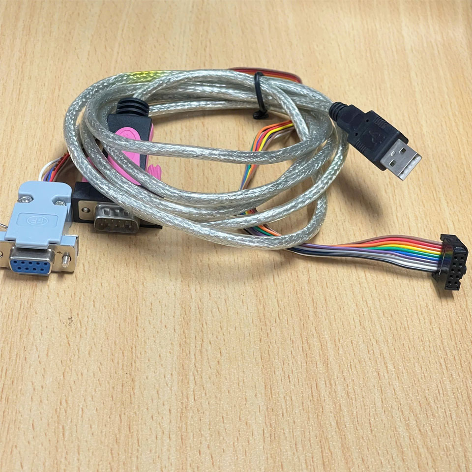 Bộ Cáp 3M 10ft USB FTDI Chip Serial Adapter Cable 10 Pin IDC Female 2.54mm Rainbow to RS232 DB9 Female Dài 2.1M For Mô-Đun Máy In Nhiệt Mini R173-5SSA524-A-E16 Thermal Printer Module