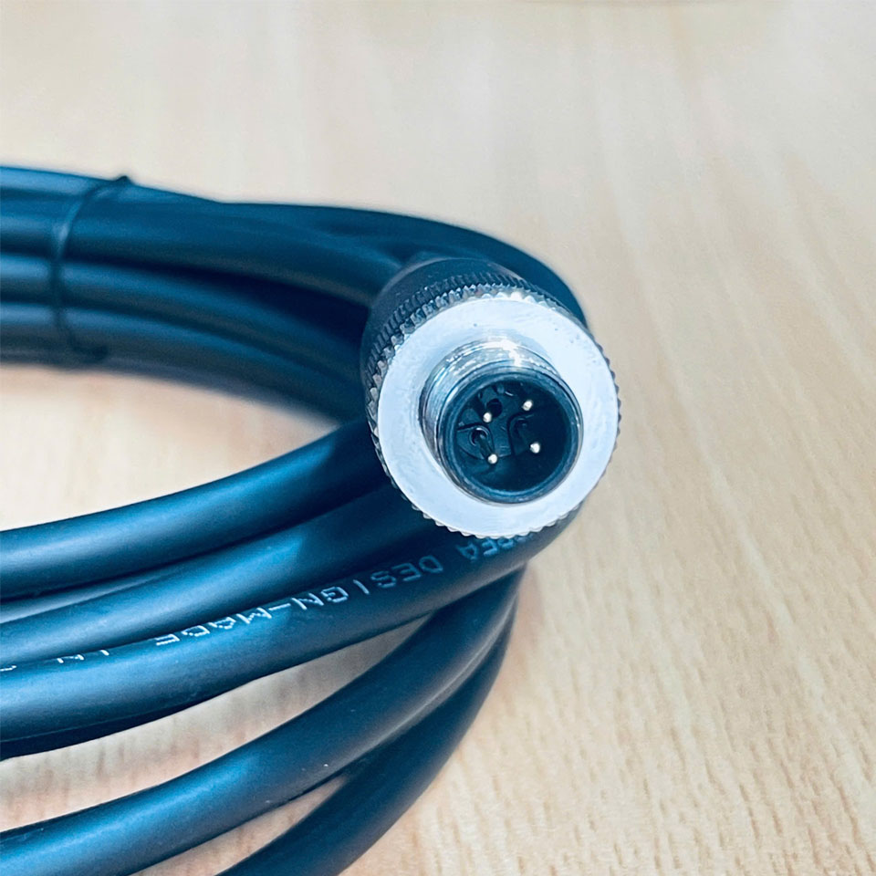Cáp M12-M12-4.6M-2 Cable M12 4 Pin Cable M12 A-Code 4 Pole Male to Female Black Length 4.6M