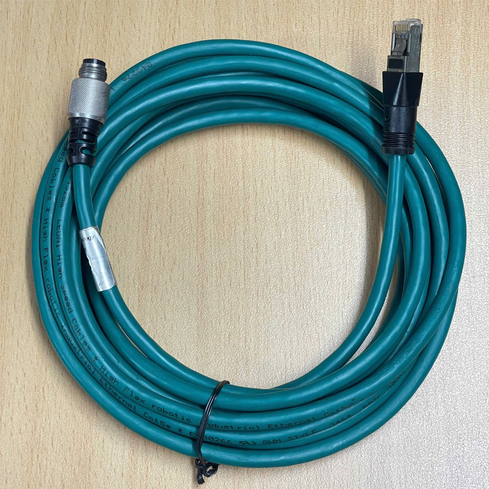Cáp Original Ethernet Cognex 185-0253R Dài 5M Cable CCB-84901-1003-05 Cognex M12 Male Ethernet Cable A-Code 8 Pin RJ45 Hàng Tháo Thiết Bị