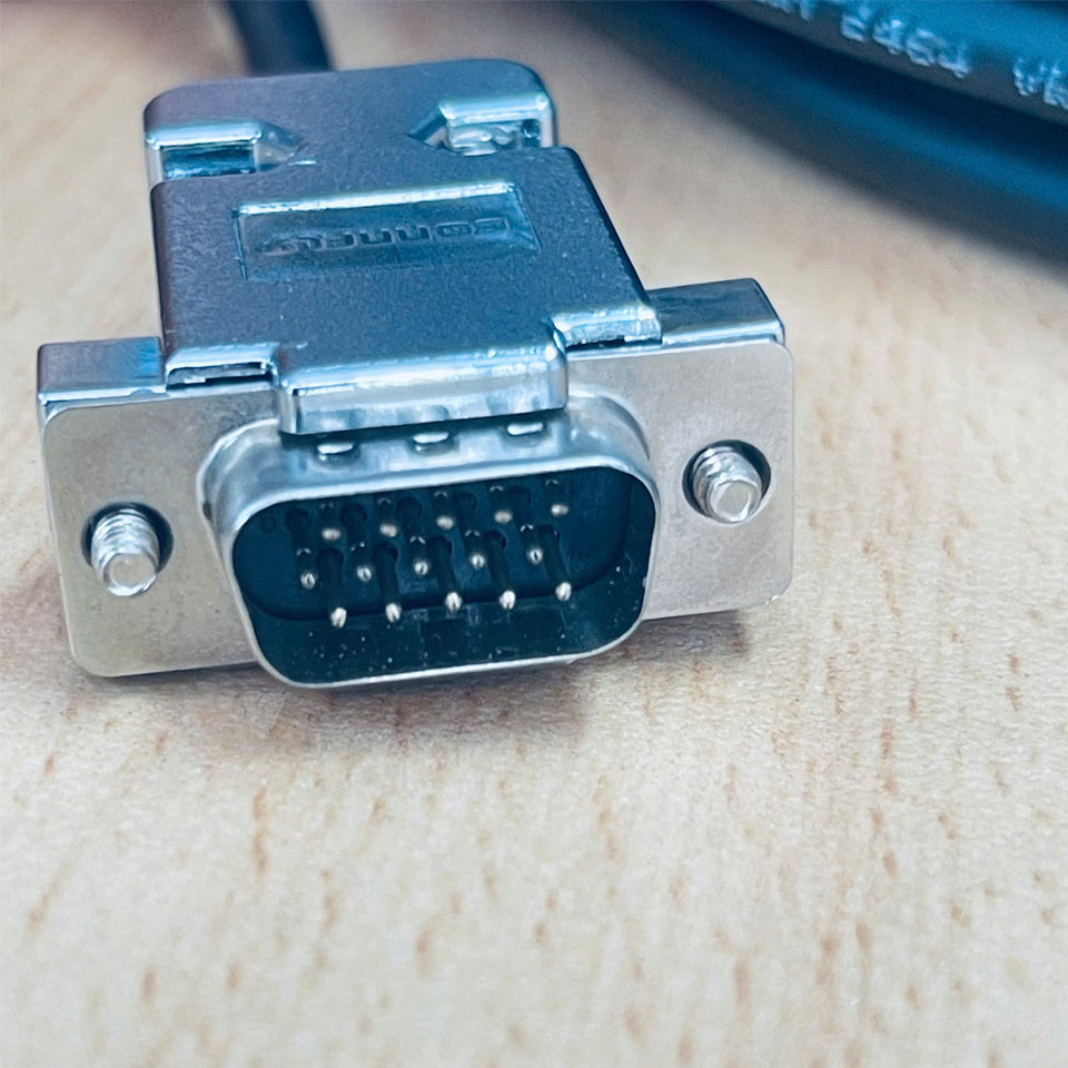 Cáp Kết Nối DB15 HD VGA 15 Pin Male to DB9 Female Metal Shell Connector CONNFLY Dài 10M Cable KAYANG E102671 24AWG For Lamf Sensor