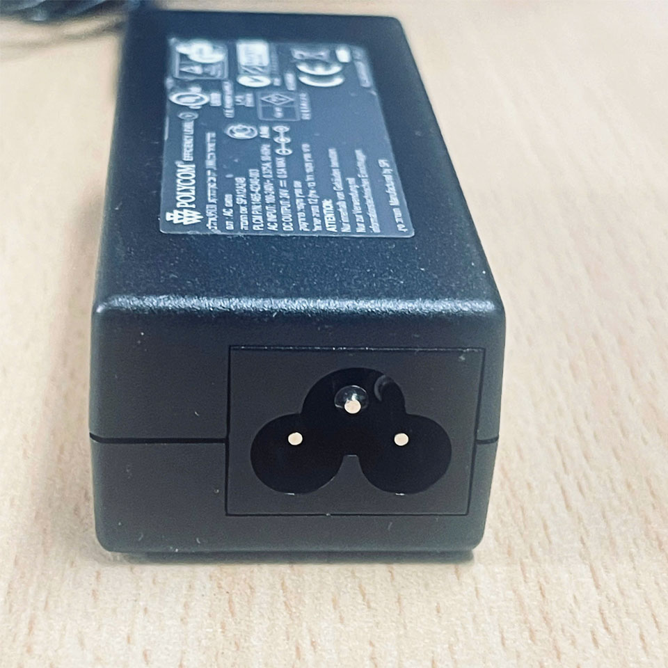 Adapter Polycom 24V 0.5A SPA12A24B Connector Barrel Tip 5.5mm x 2.1mm For Polycom VoIP Conference Phones and IP Desktop Phones SoundPoint CX500 CX600