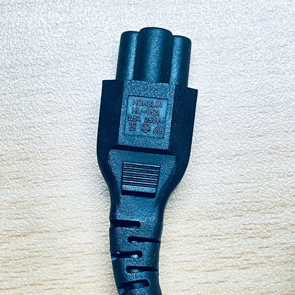 Dây Nguồn HONGLIN HL-014S HL-052 Chuẩn Cắm Điện 2 Chân Tròn AC Power Cord Schuko CEE7 Euro Plug to C5 2.5A 250V 3x0.75mm² Dài 0.9M