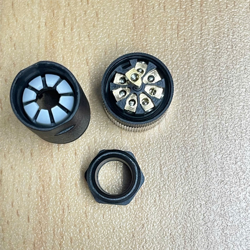 Jack Connector M12 A-Coded 8 Pin Female Gold Plated Screw Contacts Terminal Straight For Industrial Sensor Cable M12 Connector Circular