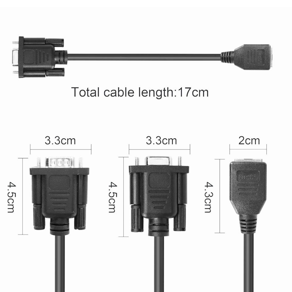 Cặp Cáp Chuyển Đổi Nối Tiếp RS232 DB9 Male And Female 9 Holes to RJ45 Female Dài 17Cm