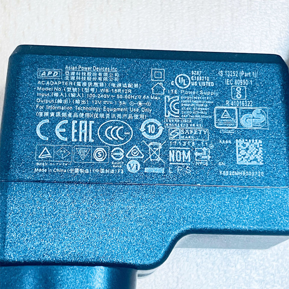 Adapter APD 12V 1.5A 18W APD WB-18R12R UPD2-UK Plug Power Cord DC Connector Size 5.5mm x 2.5mm
