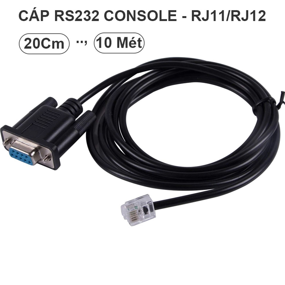 Cáp Điều Khiển APC 940-0144A Serial Console Cable RJ12 Male to RS232 DB9 Female For APC Rack PDU AP7900 AP7901 AP7902 AP7930 AP7932 AP7940 AP7941 Switches Length 3M