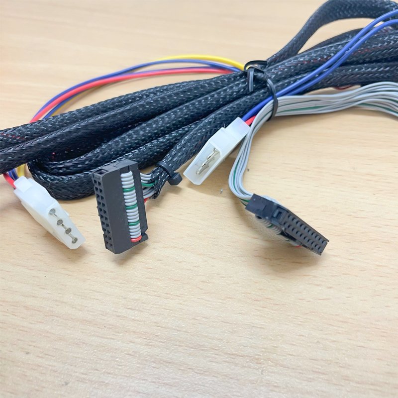 Cáp Hirose Flat Ribbon IDC 20 Pin to IDC 20 Pin và nguồn 4 Pin Cable 20 Wire IDC Pitch 2.54mm dài 2M For Terminal Block Module Hirose PLC CNC CMC