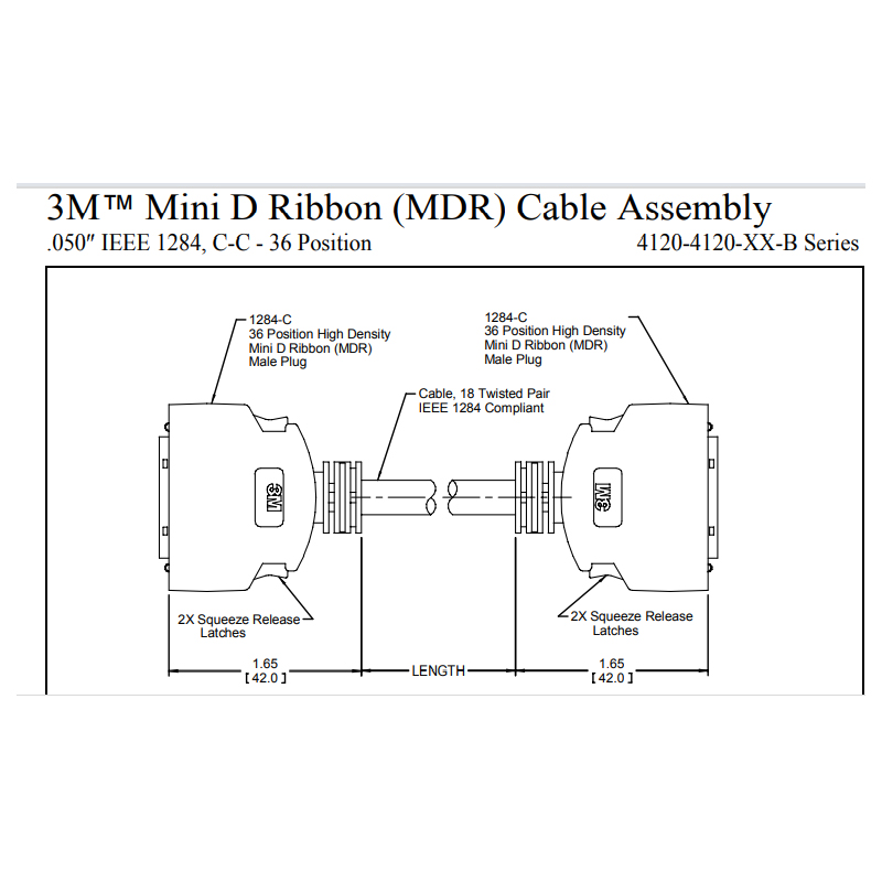 MDR Cable Connector plug male 36-Pin Compatible With 3M SCSI CN Connector 10336
