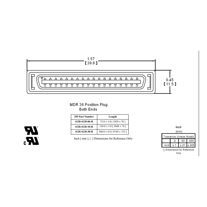 MDR Cable Connector plug male 36-Pin Compatible With 3M SCSI CN Connector 10336