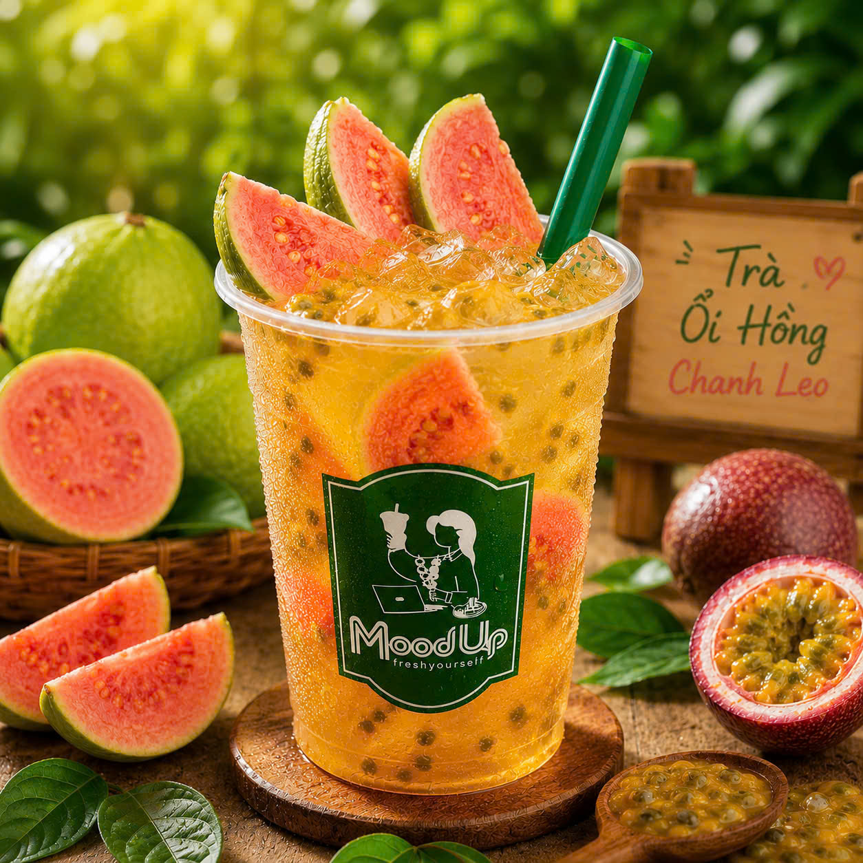 Trà ổi hồng chanh leo