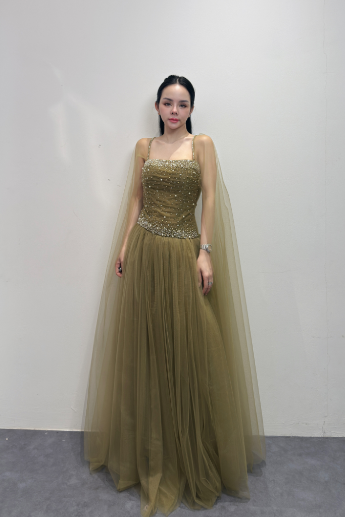 Váy Xoè Corset Tay Voan