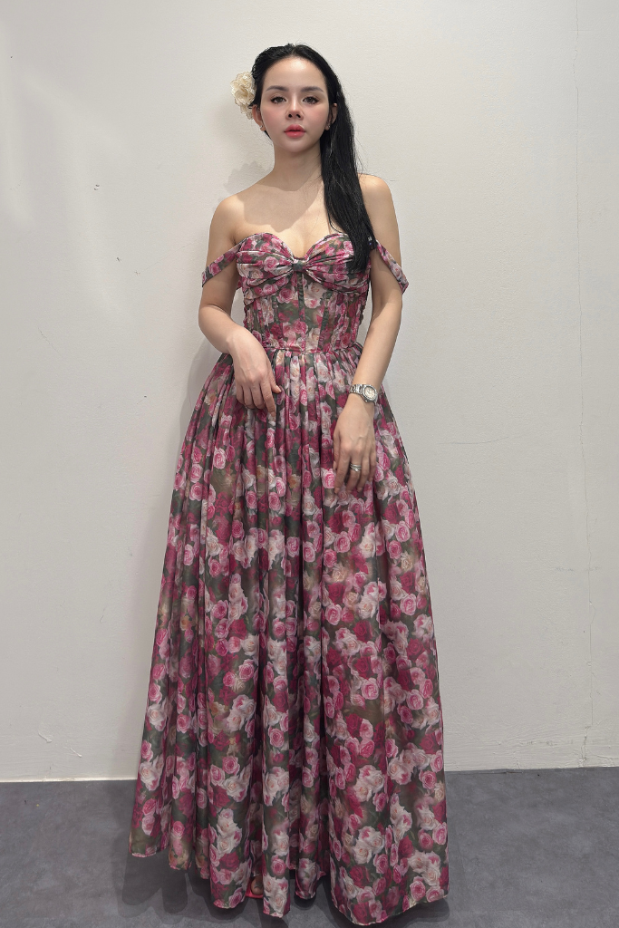 Váy Lụa Hoa Hồng "Rosalie"