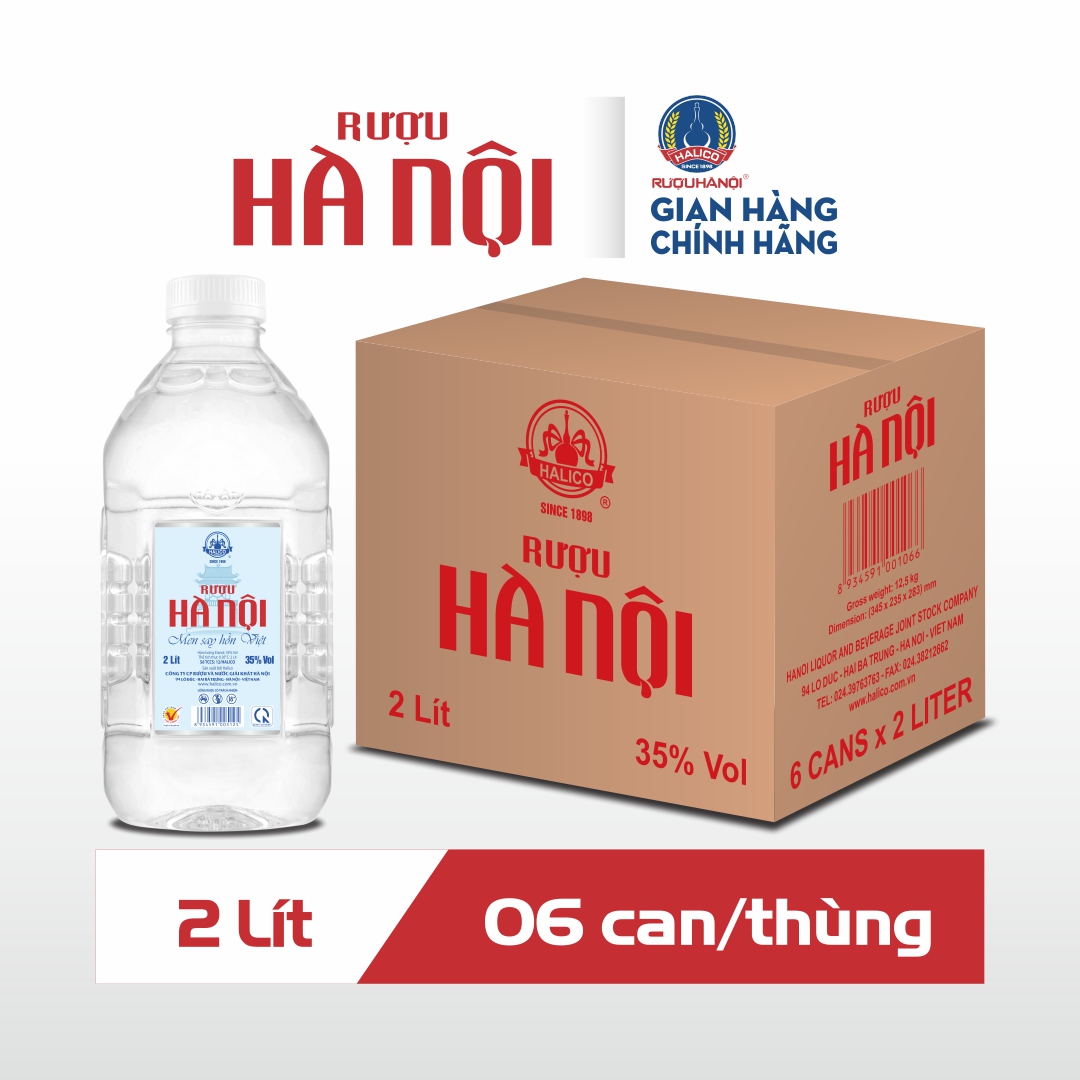 Rượu Hà Nội HALICO nồng độ 35% can PE 2l không kèm hộp