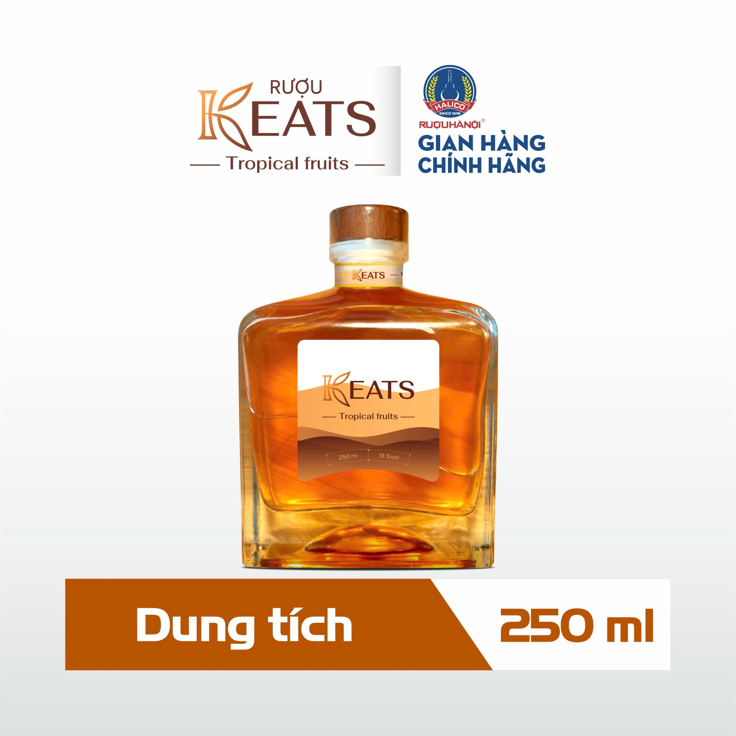 Rượu KEATs Tropical Fruits HALICO nồng độ 18 %vol chai 250ml không kèm hộp