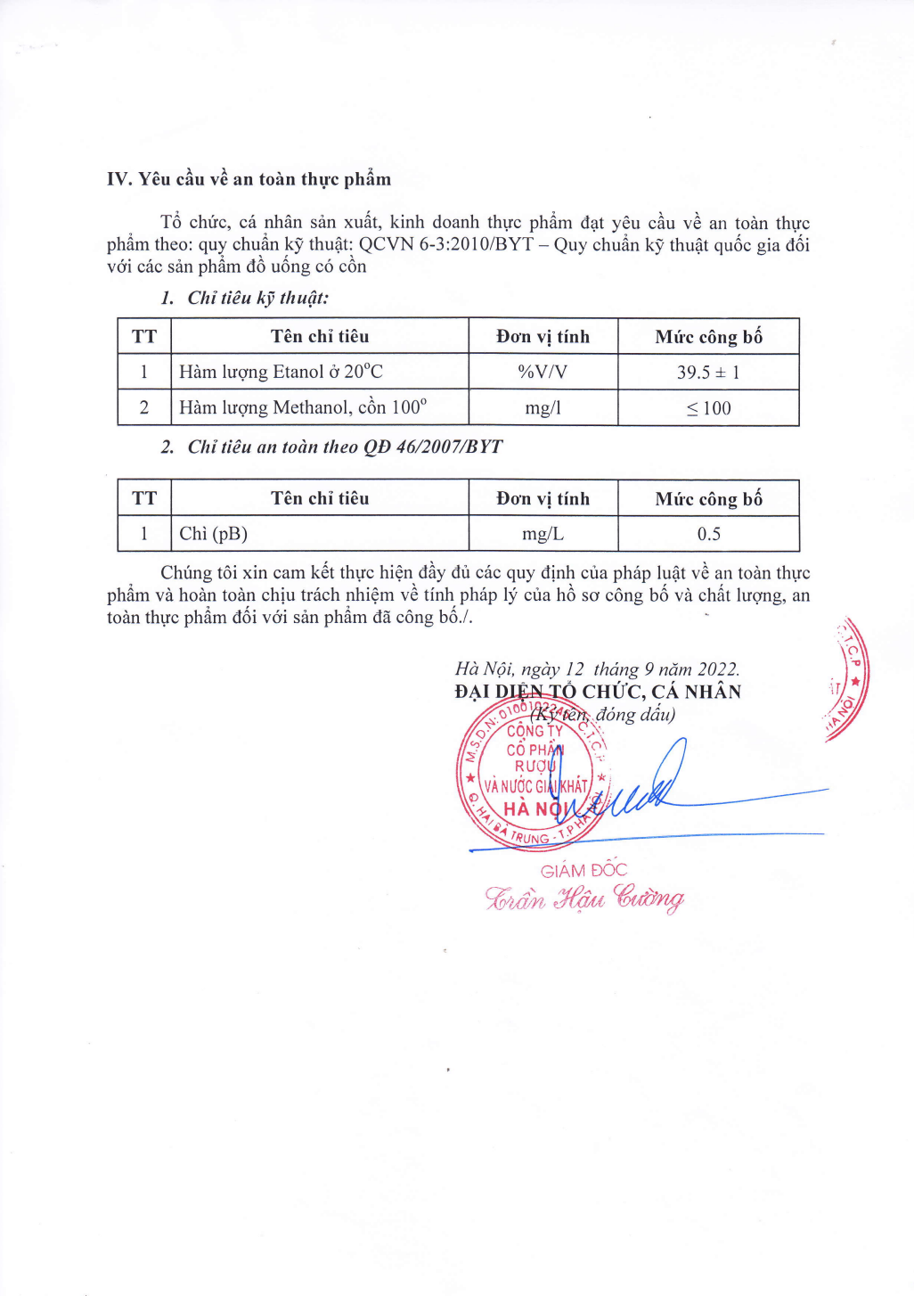 Rươu Vodka Hà Nội nhãn xanh HALICO nồng độ 39,5% chai 700ml không kèm hộp