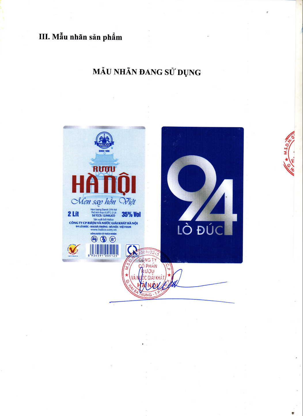 Rượu Hà Nội HALICO nồng độ 35% can PE 2l không kèm hộp