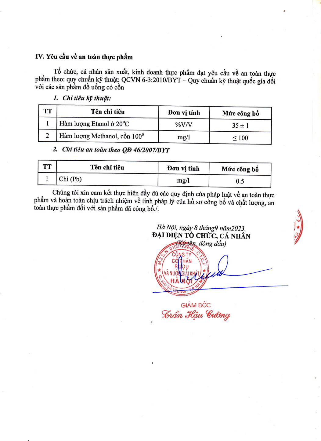 Rượu Hà Nội HALICO nồng độ 35% can PE 2l không kèm hộp