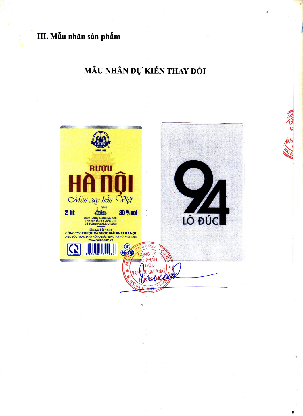 Rượu Hà Nội HALICO nồng độ 30% can PE 2l không kèm hộp