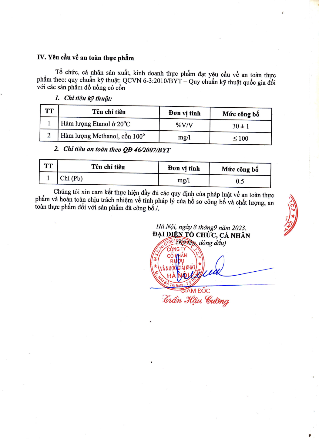 Rượu Hà Nội HALICO nồng độ 30% can PE 2l không kèm hộp
