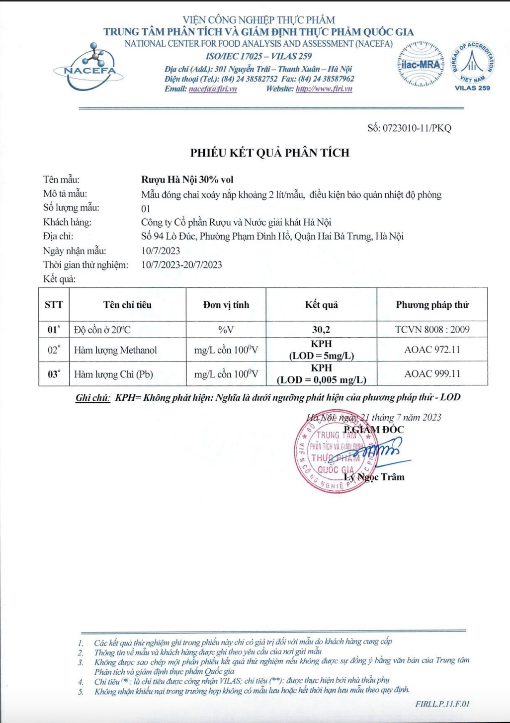 Rượu Hà Nội HALICO nồng độ 30% can PE 2l không kèm hộp