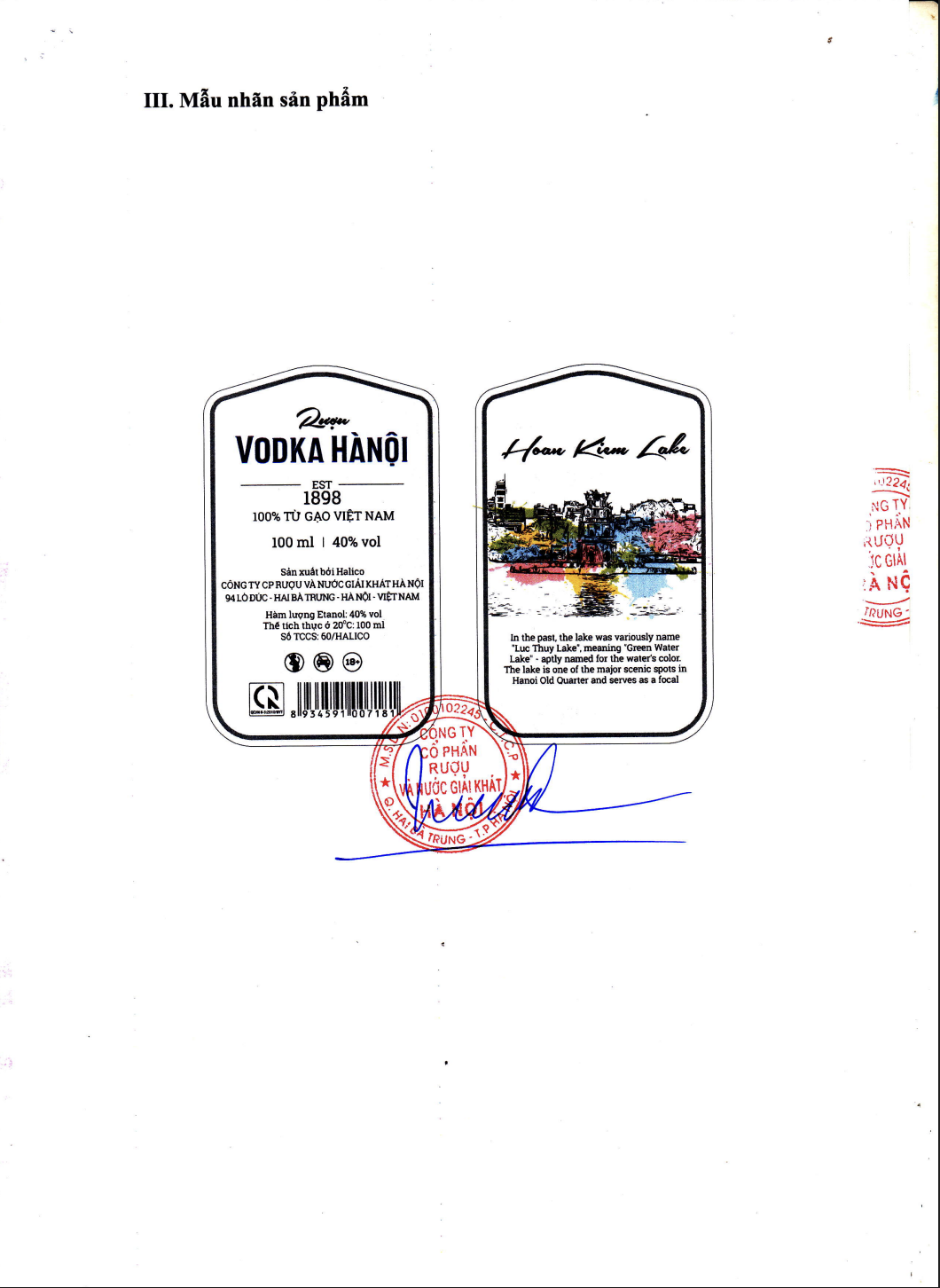 Rượu Vodka Collection HALICO nồng độ 40% chai 100ml kèm hộp