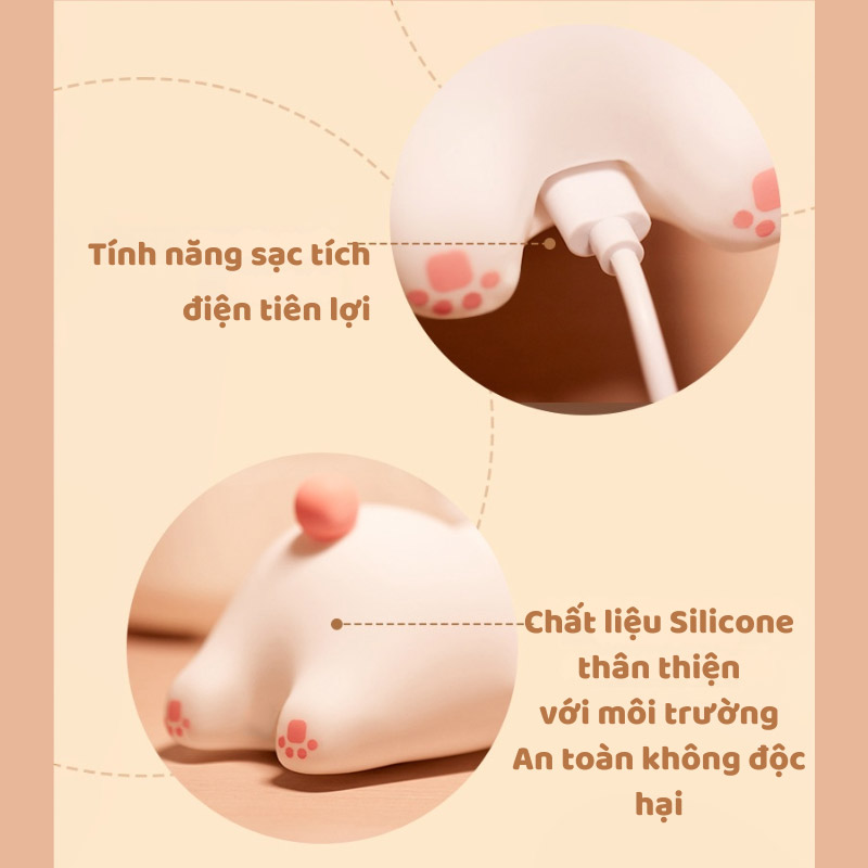 Đèn ngủ silicon đa màu Thỏ Mập dễ thương