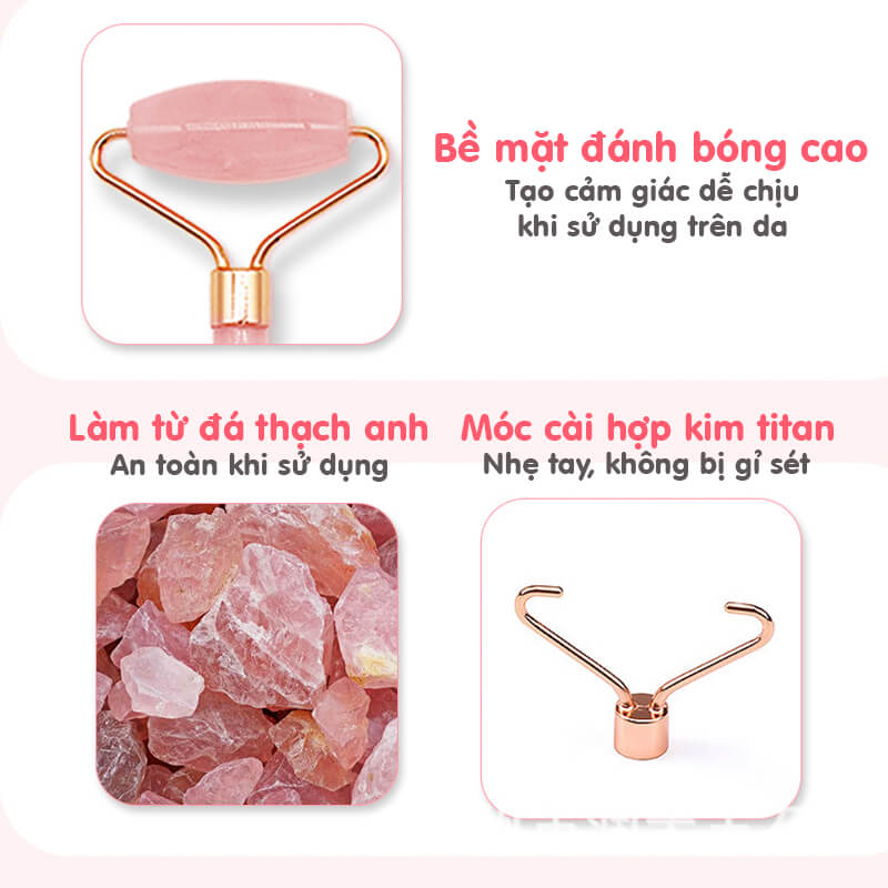 Bộ chăm sóc da mặt cây lăn đá thạch anh chống lão hóa