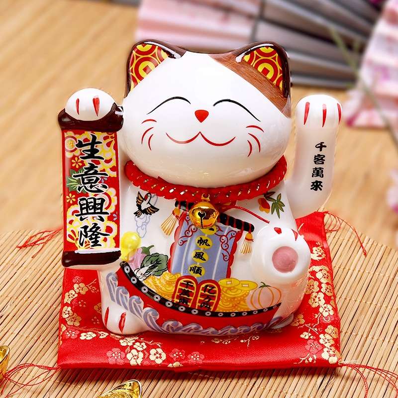 Mèo vẫy tay Vận May Như Ý – 14cm