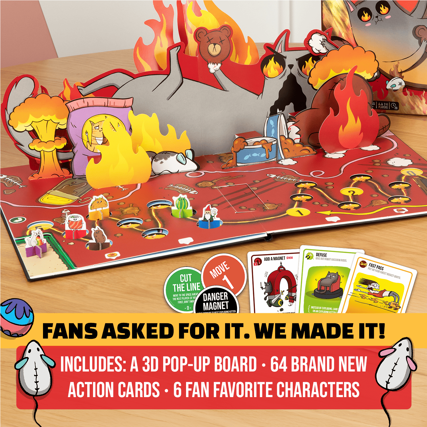 Exploding Kittens: The Board Game - Flip the board. Explode your friends.