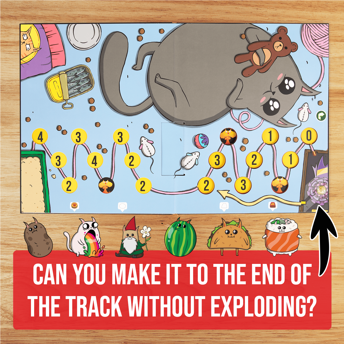 Exploding Kittens: The Board Game - Flip the board. Explode your friends.