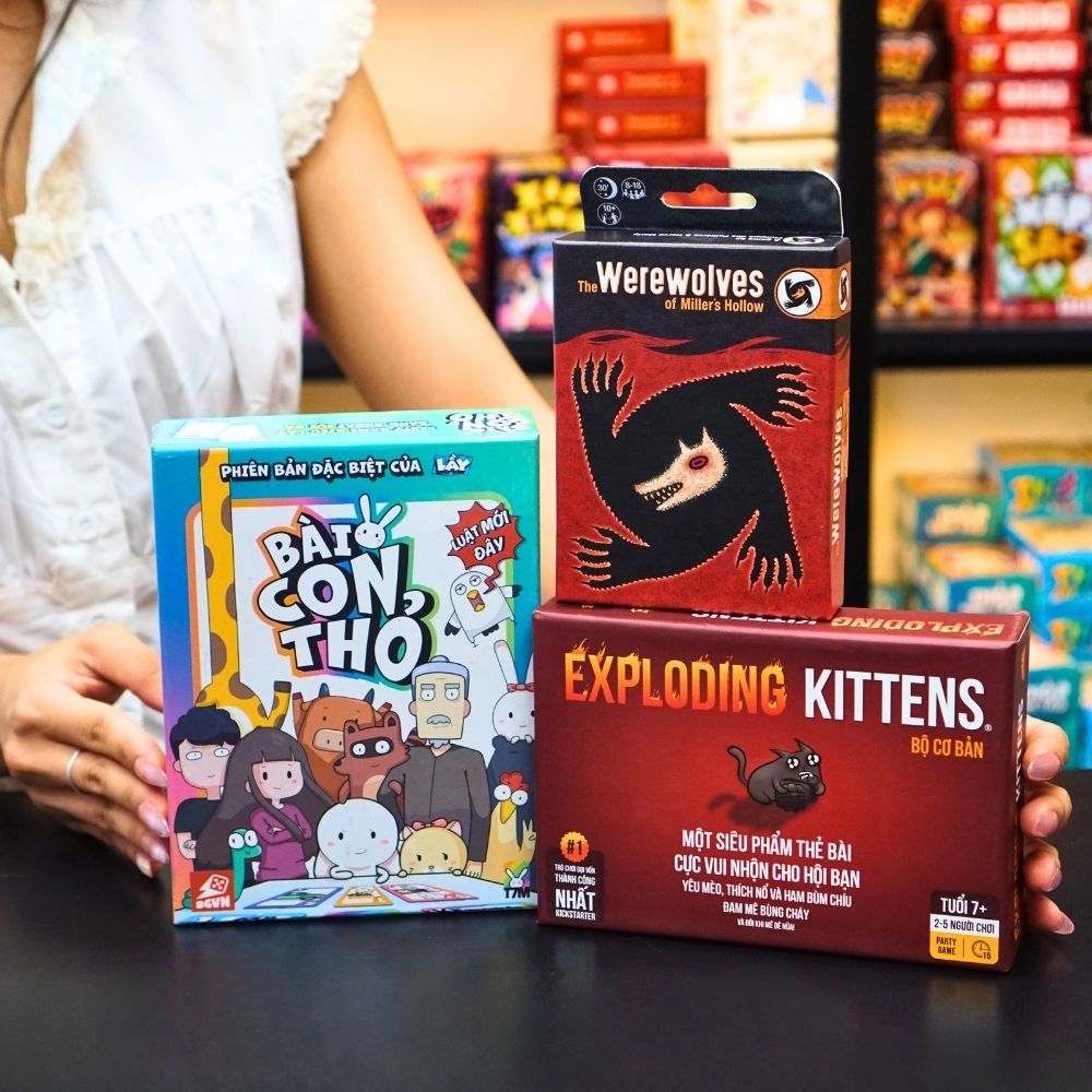 Combo 3 Board Game “Bất Bại” - Mèo Nổ, Ma Sói, Bài Con Thỏ