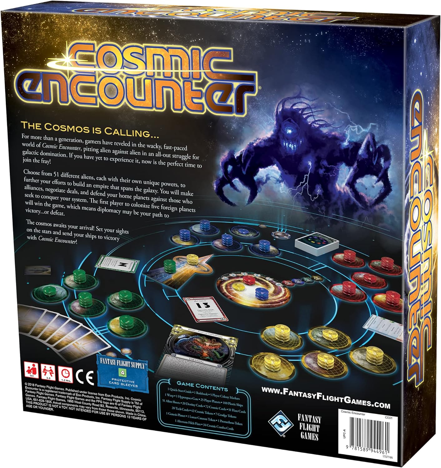 Cosmic Encounter 4th Edition Board Game by Fantasy Flight Games - Classic Intergalactic Conquest Strategy Game for Kids and Adults