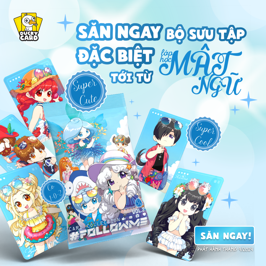Card bo góc Lớp học mật ngữ #Followme: pack 5 thẻ