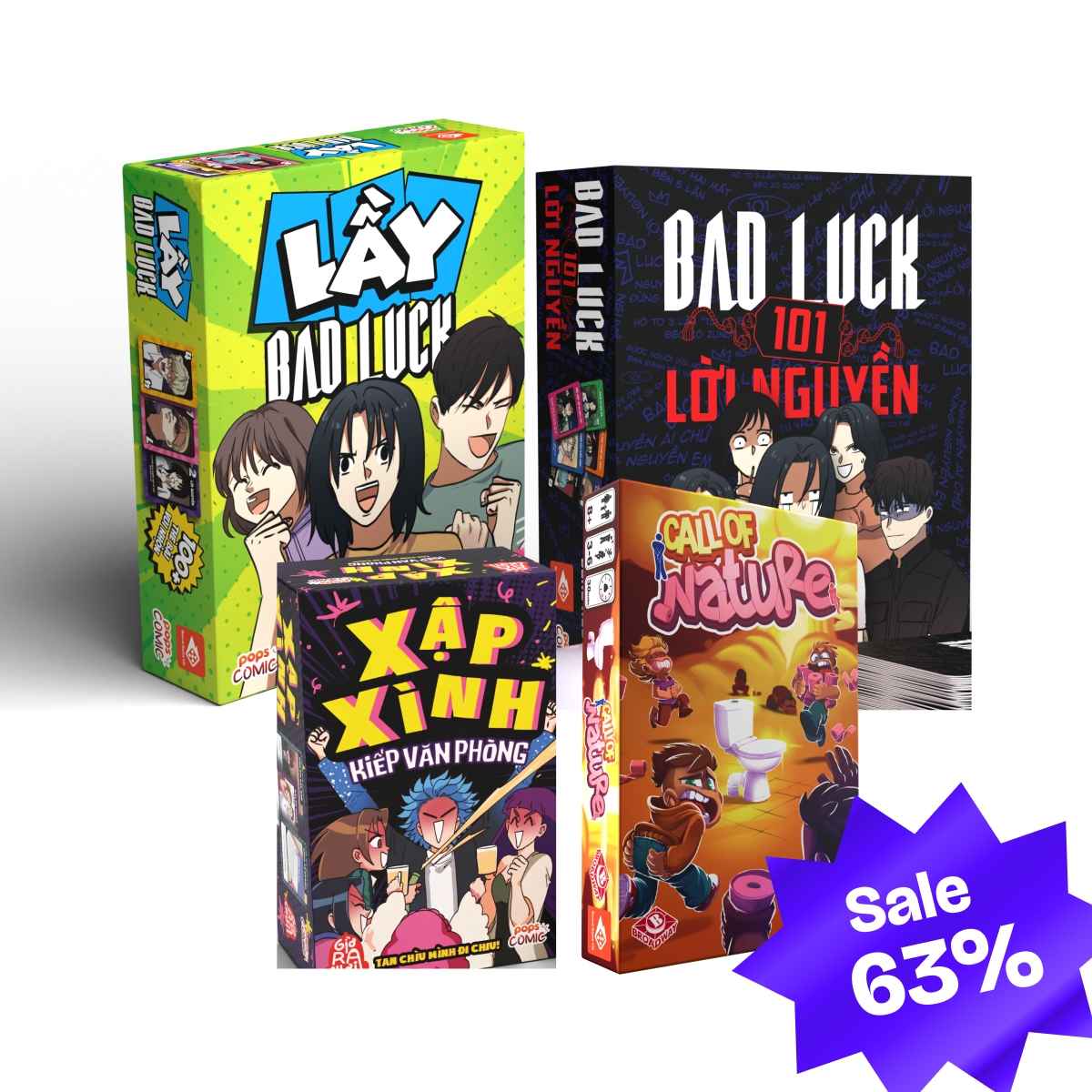 🤣 Combo Bựa và Lầy: Bad Luck Lầy + Bad Luck 101 Lời Nguyền + Xập Xình Kiếp Văn Phòng + Call of Nature