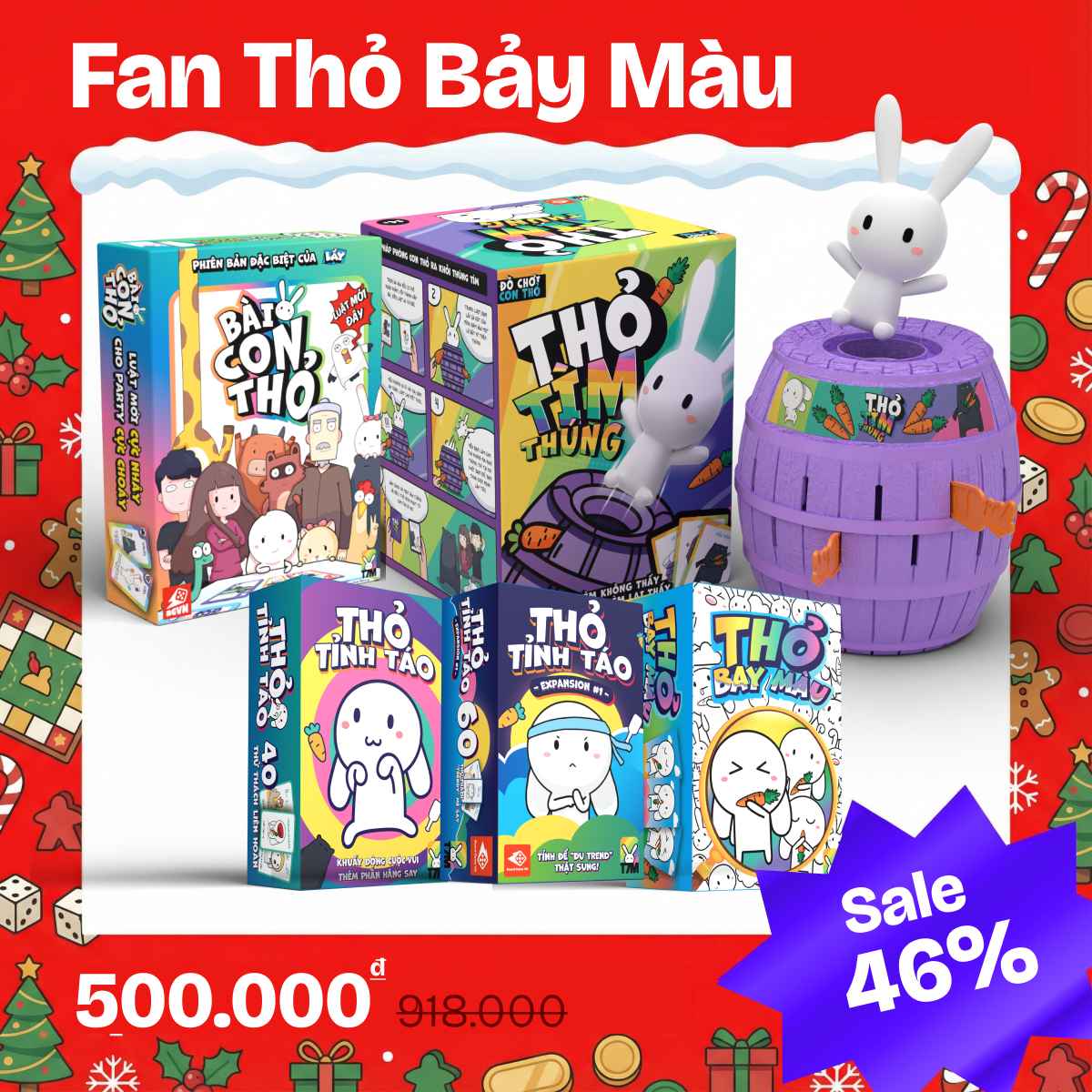 🐰🌈 Combo Fan Thỏ Bảy Màu