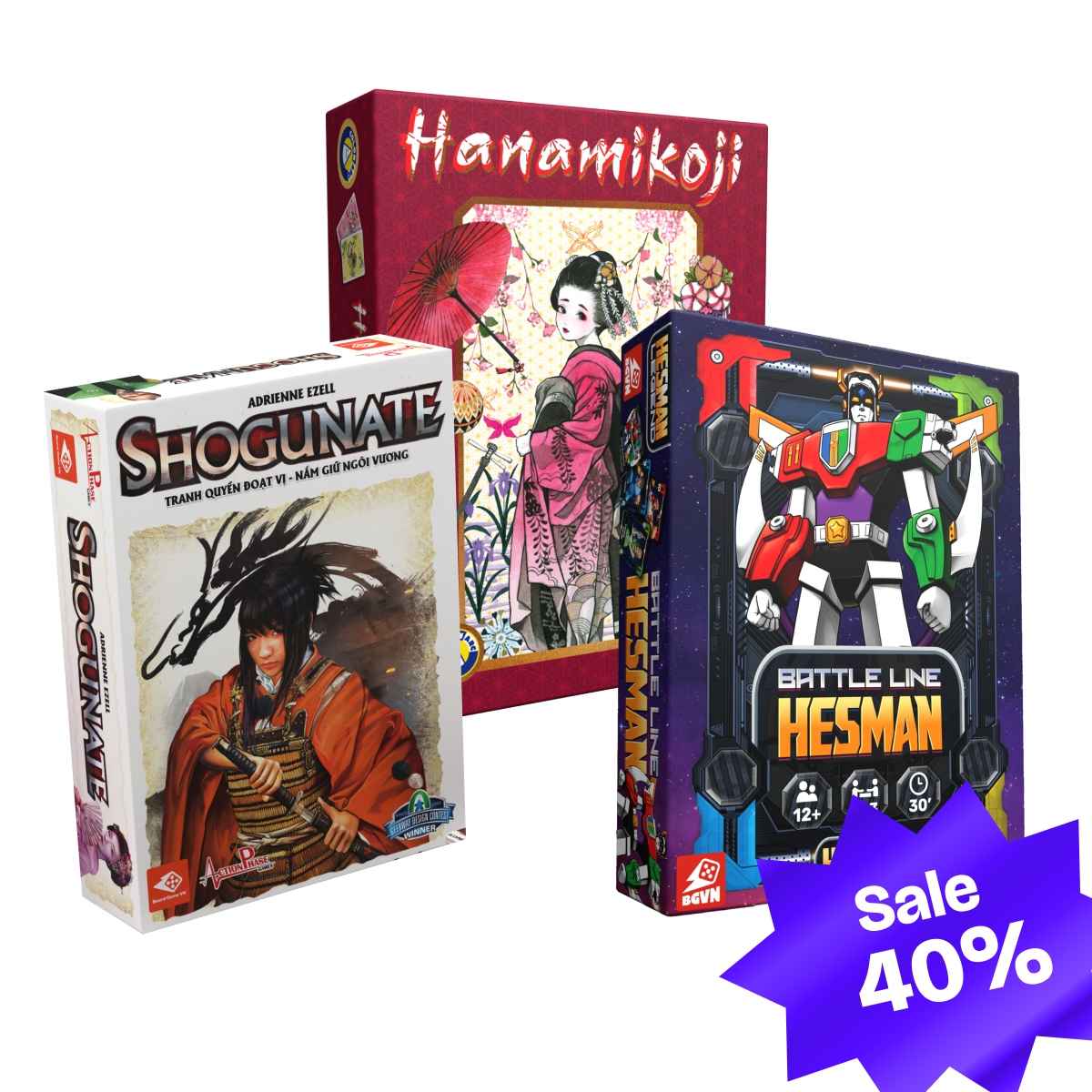 🧩 Combo Đấu Trí: Shogunate + Hanamikoji + Battle Line Hesman